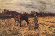 John W.Beatty Harvest Sence Spain oil painting artist